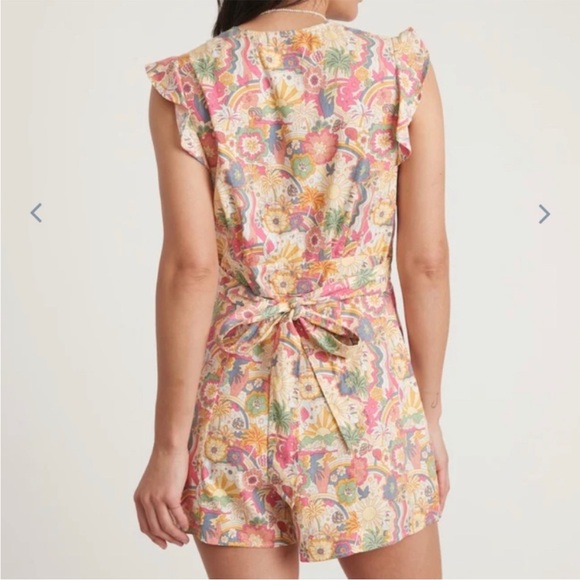Marine Layer Camila Romper in Psychedelic Print - Picture 3 of 7